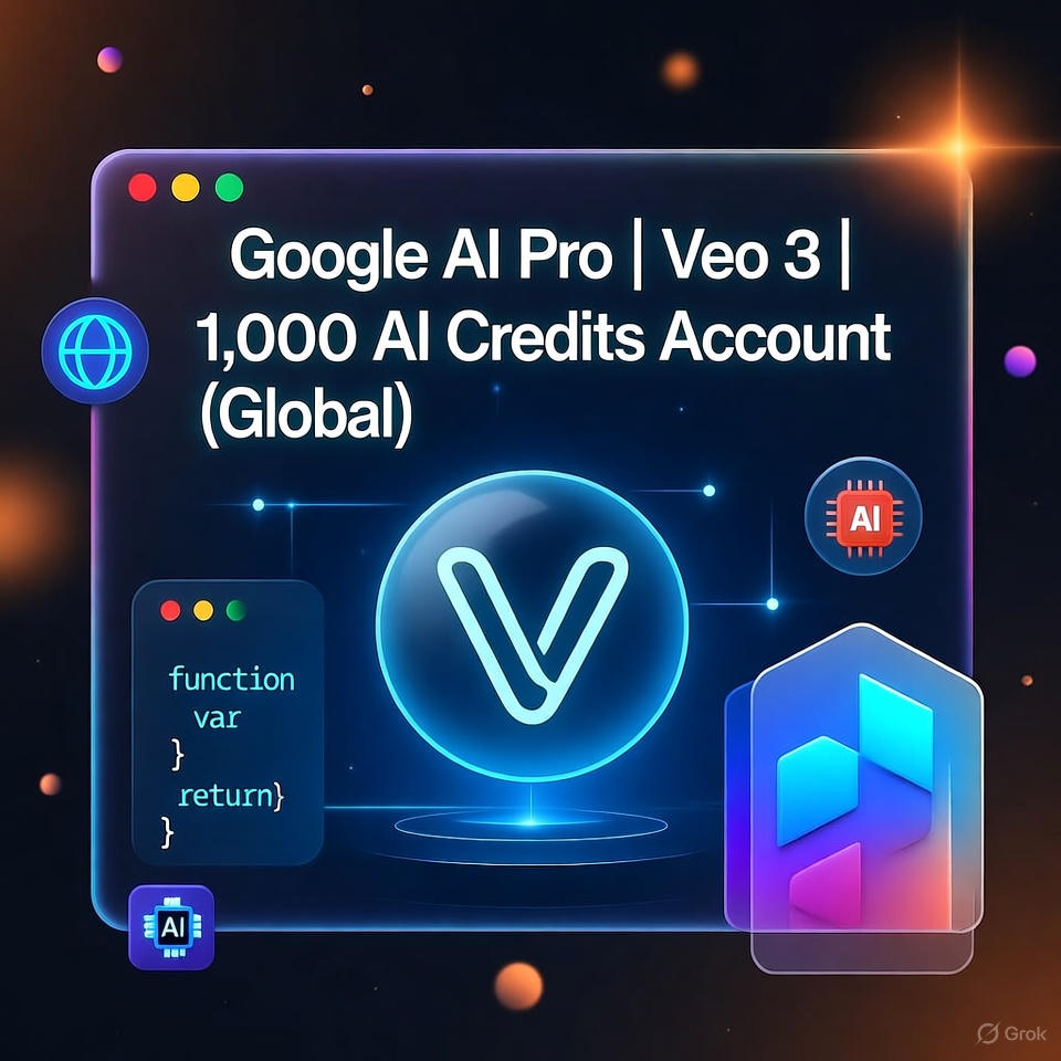 Google AI Pro | Veo 3 | 1,000 AI Credits Account (Global)